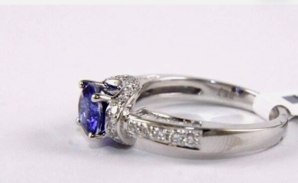 Blue Sapphire & White Sapphire Ladies Ring - Image 2